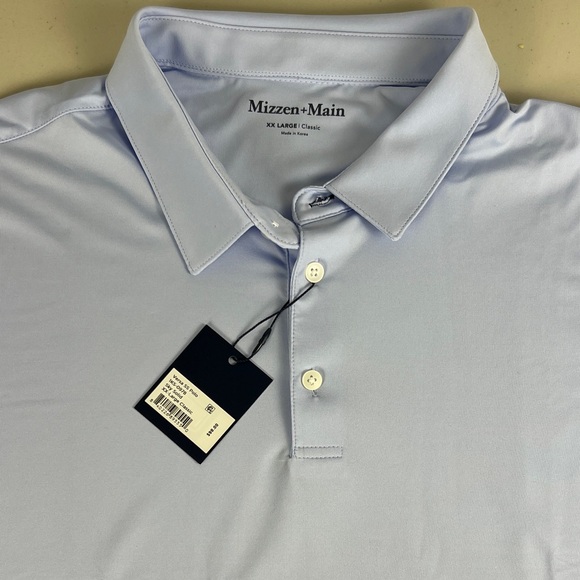 Mizzen+Main Versa SS Polo Sky Solid New with Tags - Picture 4 of 8